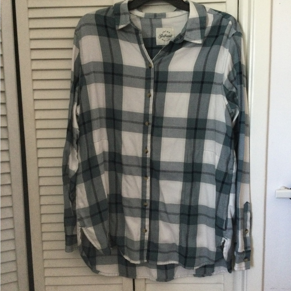 Carhartt Classic Plaid Button-Up Shirt - White & Teal